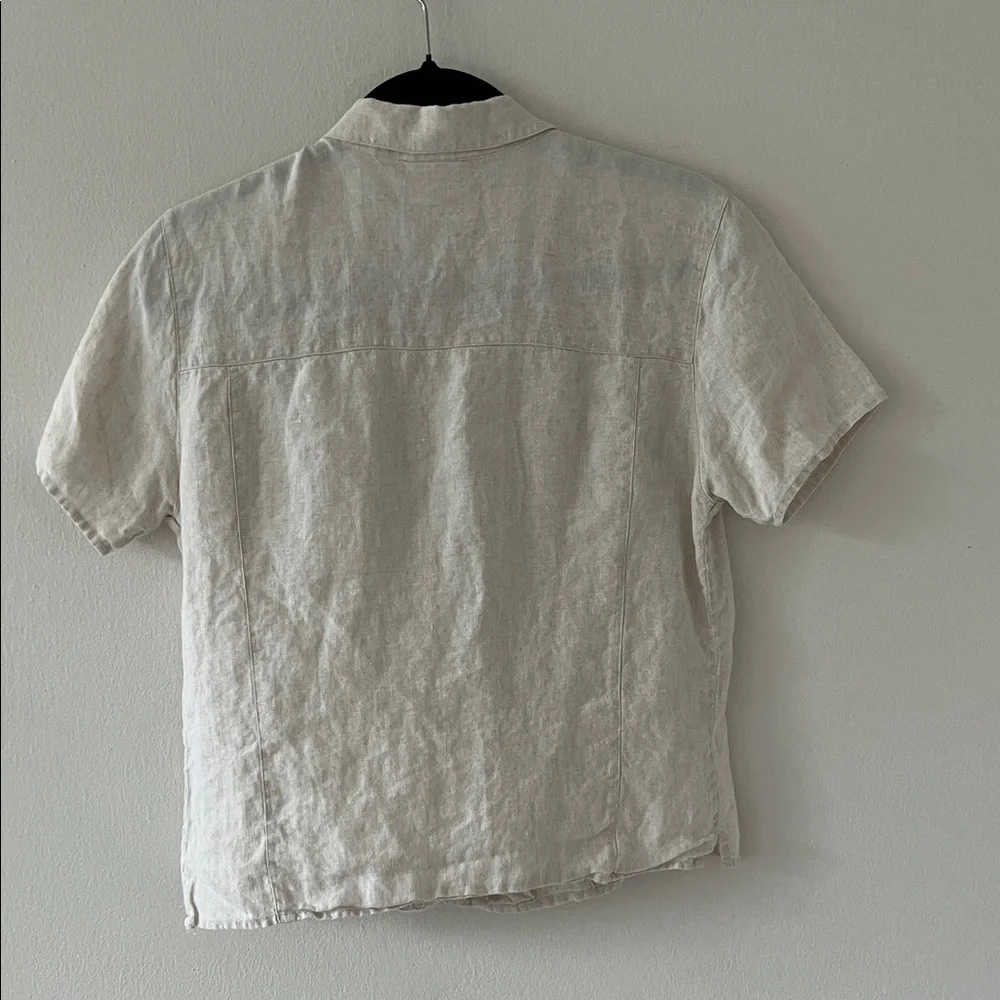 Vtg Talbots Natural Linen Top - Picture 3 of 3